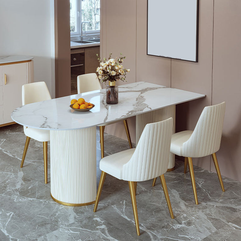 Glam Style Sintered Stone Dining Set 1/3/5 Pieces Dining Set for Dining Areas