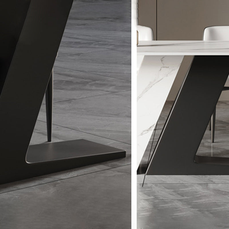 Modern Style Sintered Stone Dining Table Set Rectangle 1/2/5/7 Pieces Dining Set