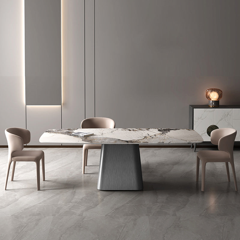 Modern Style Sintered Stone Dining Table Set Rectangle 1/2/3/4/7 Pieces Dining Set