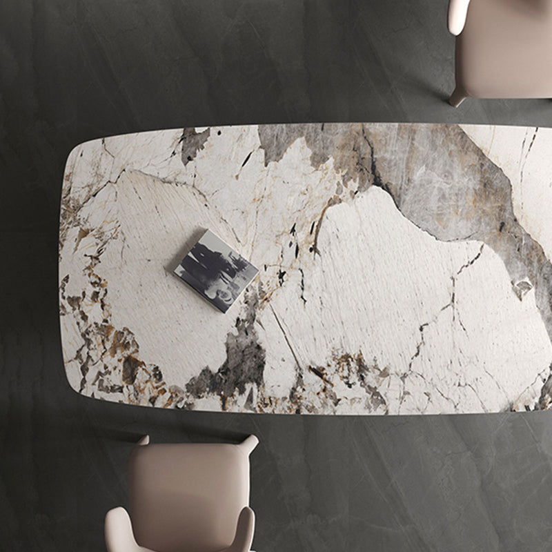 Modern Style Sintered Stone Dining Table Set Rectangle 1/2/3/4/7 Pieces Dining Set