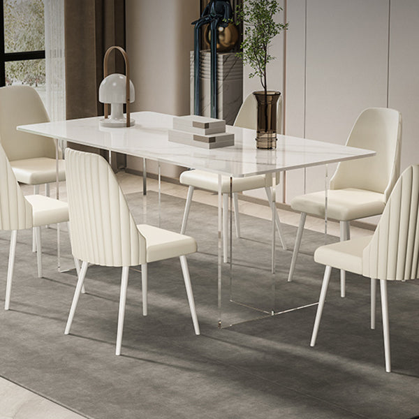 Sintered Stone Top Table Double Pedestal Table for Home Kitchen Dinner