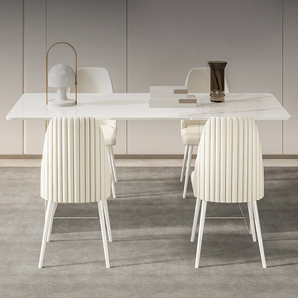 Sintered Stone Top Table Double Pedestal Table for Home Kitchen Dinner