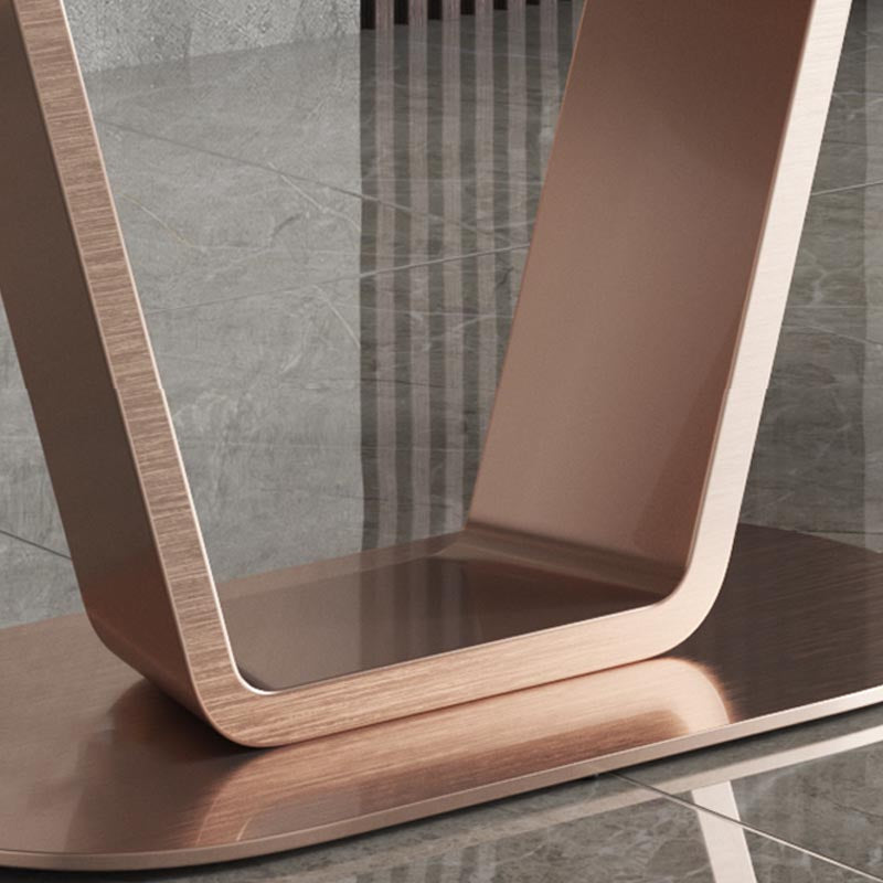 Rose Base Pedestal Casual Dining Table Rectangle Traditional Luxury Dining Table