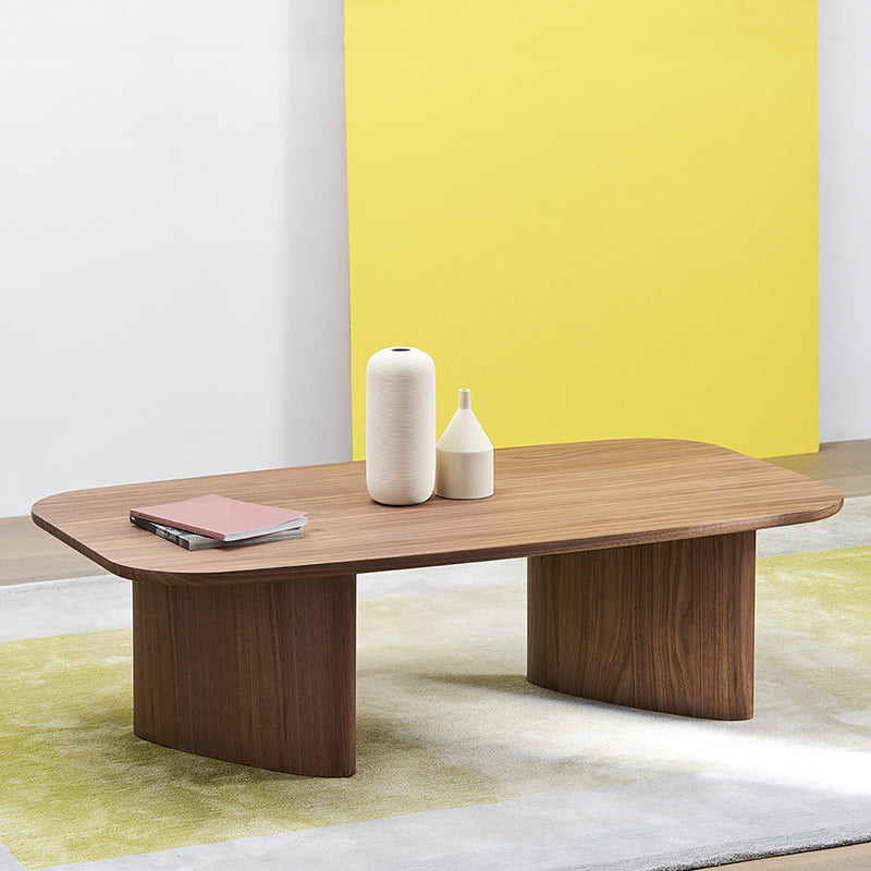 Rectangle Dining Table Solid Wood Dining Table with Double Pedestal