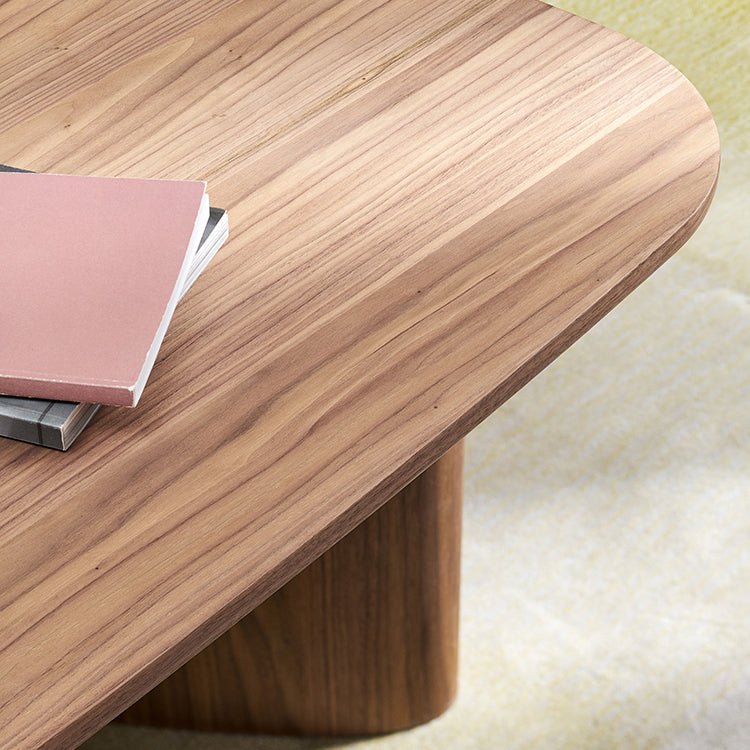 Rectangle Dining Table Solid Wood Dining Table with Double Pedestal