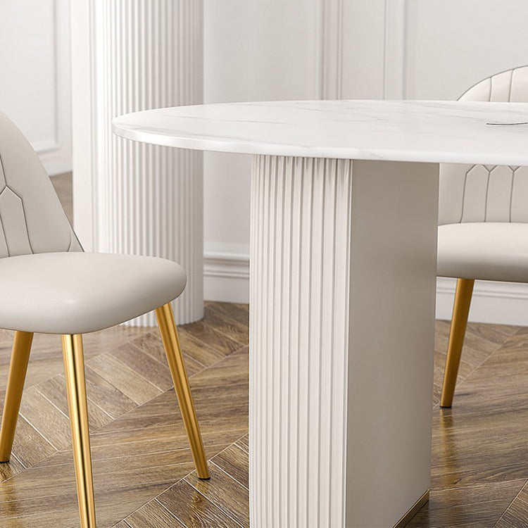 Oval Dining Table Traditional Luxury Dining Table with Double Pedestal