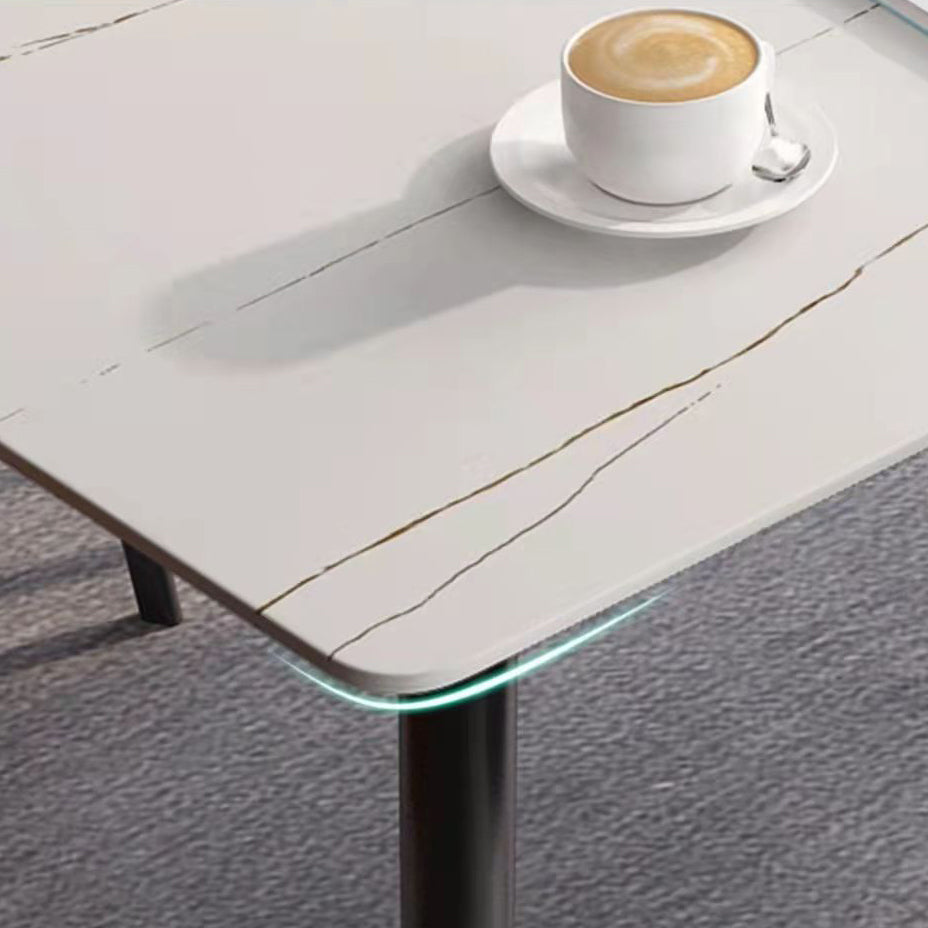 Rectangle Sintered Stone Dining Table Industrial Kitchen Table with 4 Legs