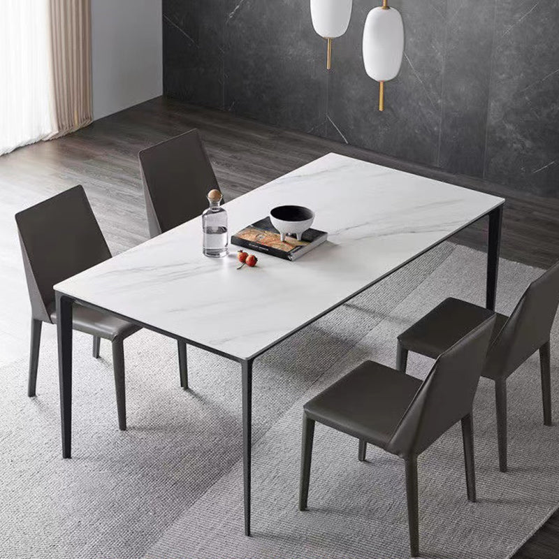 Sintered Stone Home Kitchen Table Industrial Rectangle Fixed Dining Table