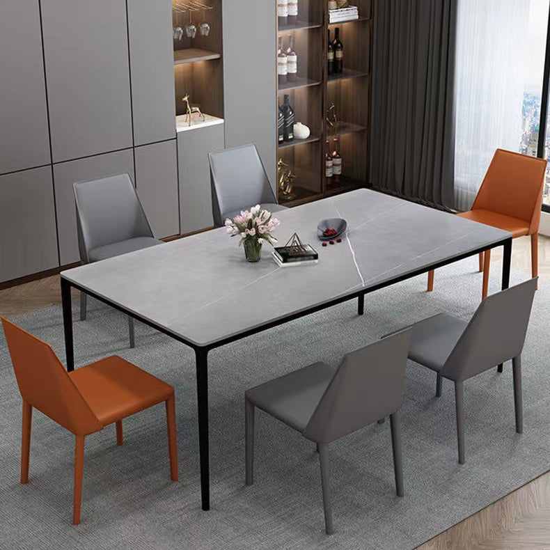 Sintered Stone Home Kitchen Table Industrial Rectangle Fixed Dining Table