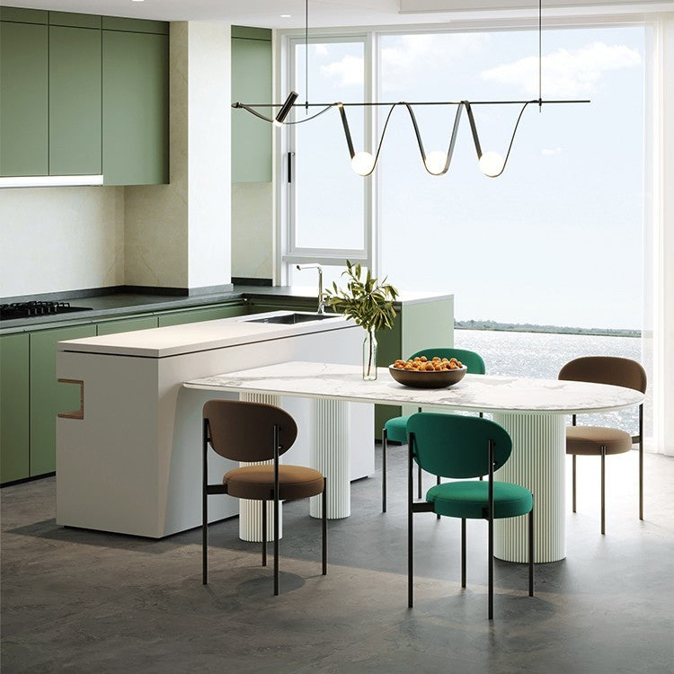 Free Form Stone Top Dining Table Modern Tripod Dining Table for Restaurant