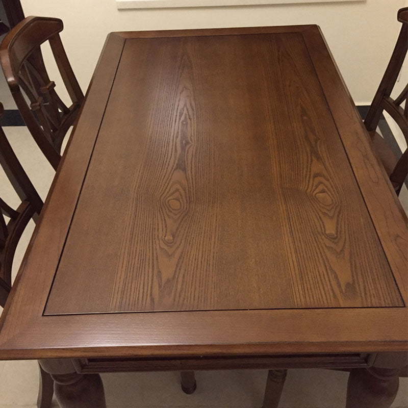 Solid Wood Top Dining Table Mid-Century Modern Dining Table with 4 Wood Legs