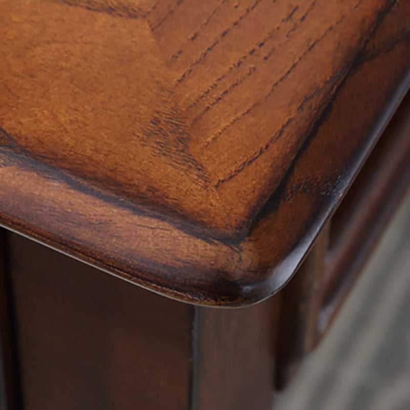 Solid Wood Top Dining Table Mid-Century Modern Dining Table with 4 Wood Legs