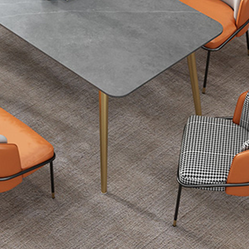 Gray Stone Top Dining Table Contemporary Dining Table with 4 Legs