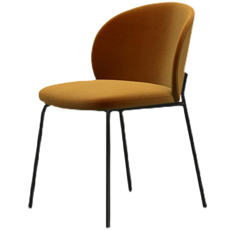 Modern Armless Dining Chairs Black Metal Legs Home Dining Side Chair