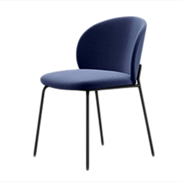 Modern Armless Dining Chairs Black Metal Legs Home Dining Side Chair