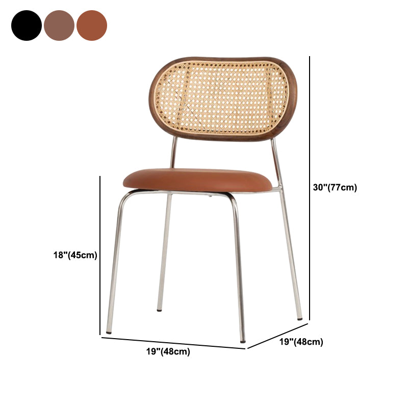 Faux Leather upholstery Dining Chairs Modern Armless Open Back Dining Side Chair