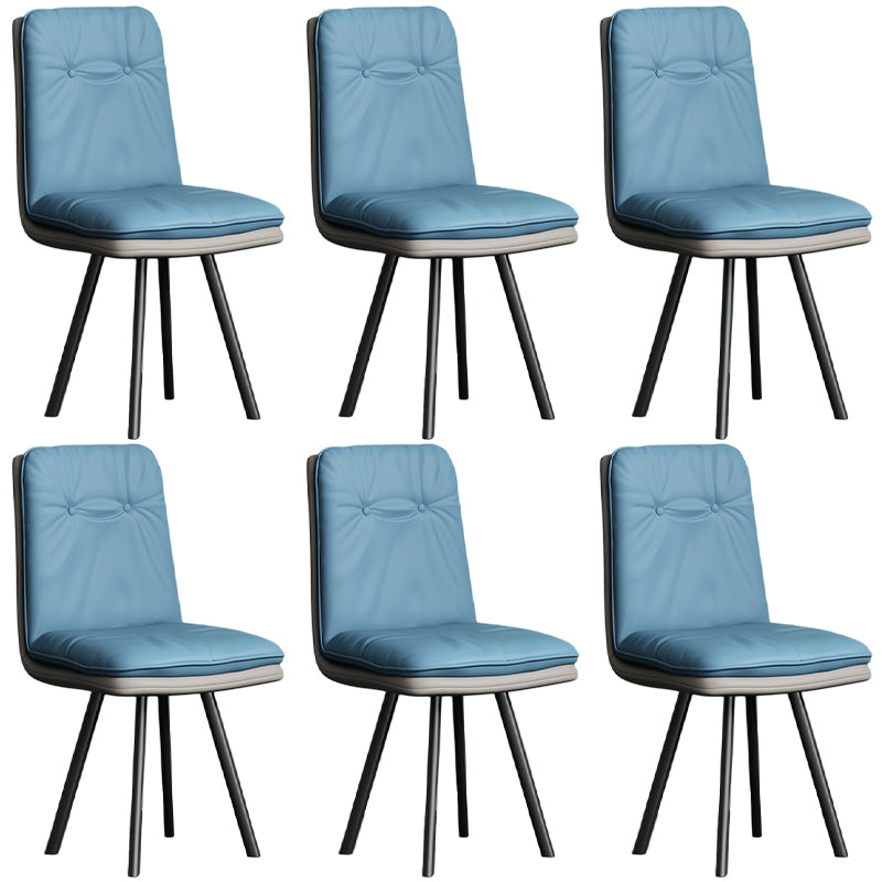 Modern Armless Dining Chairs Faux Leather Parsons Dining Side Chair