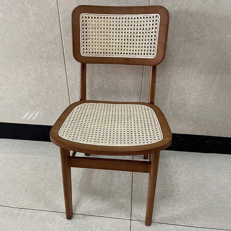 Traditional Style Dining Chairs Open Back Armless Chairs with Wood Legs for Home