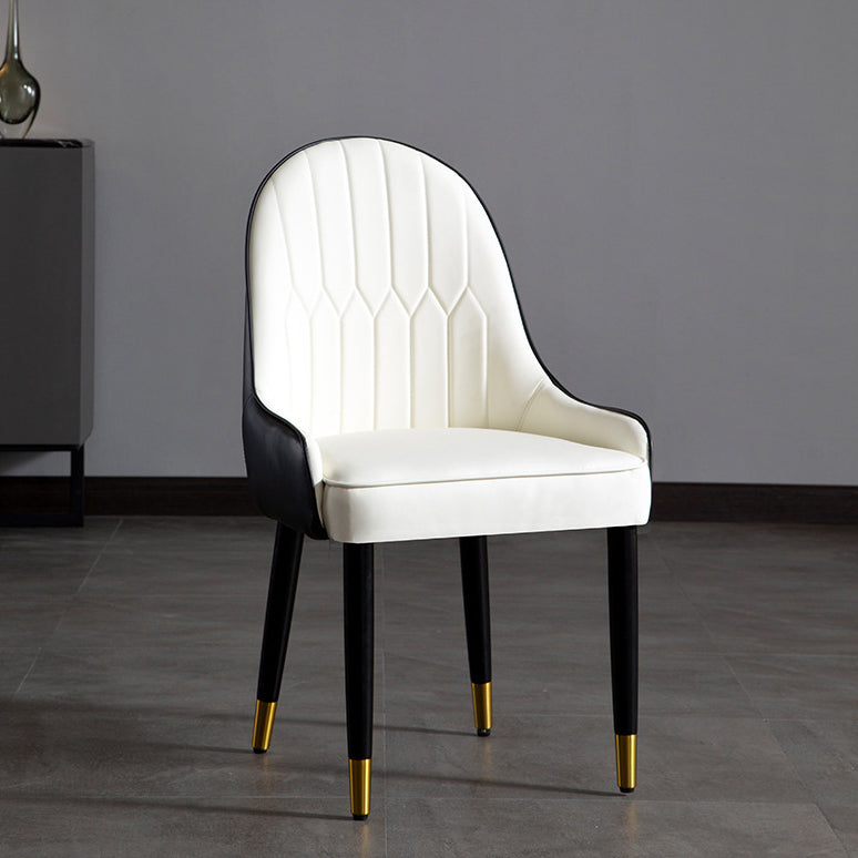 Faux Leather Armless Dining Chairs Glam Dining Side Chair for Home