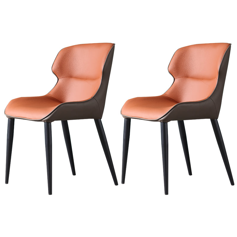 Contemporary Side Chair Set Faux Leather Side Chairs for Kitchen