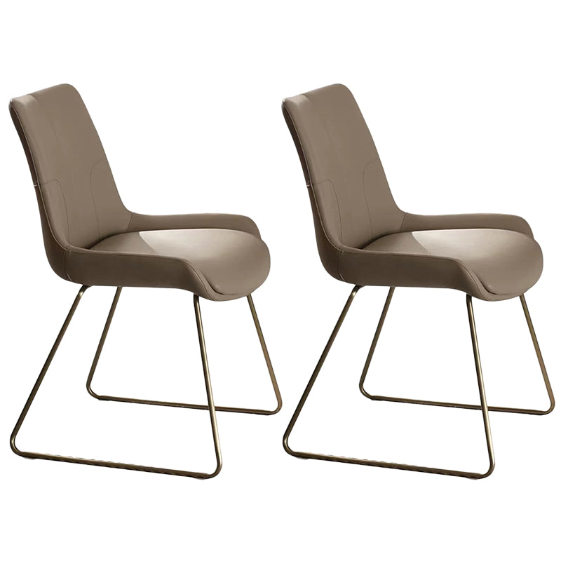 Glam Dining Room Chair Faux Leather Parsons Chair for Dining Room