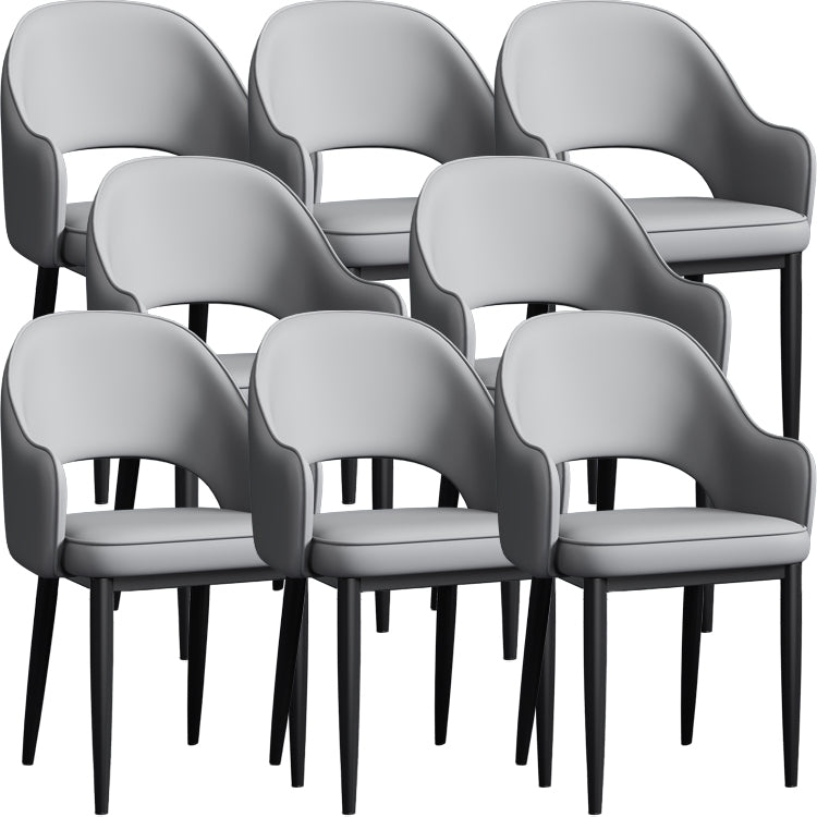 Contemporary Style Dining Chair Steel Legs Arm Chair with Upholstered