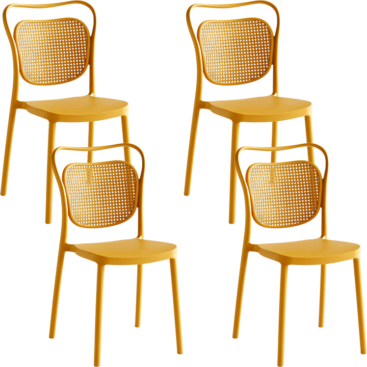Contemporary Dining Chairs Armless Chairs with Plastic Legs for Home