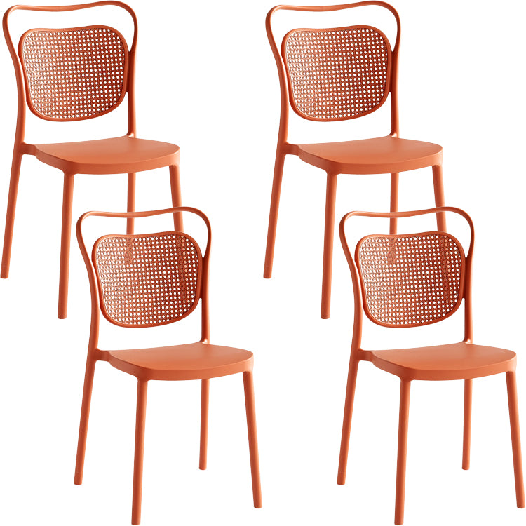 Contemporary Dining Chairs Armless Chairs with Plastic Legs for Home