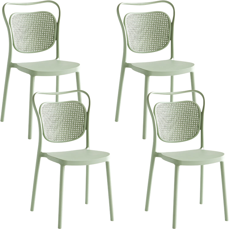 Contemporary Dining Chairs Armless Chairs with Plastic Legs for Home