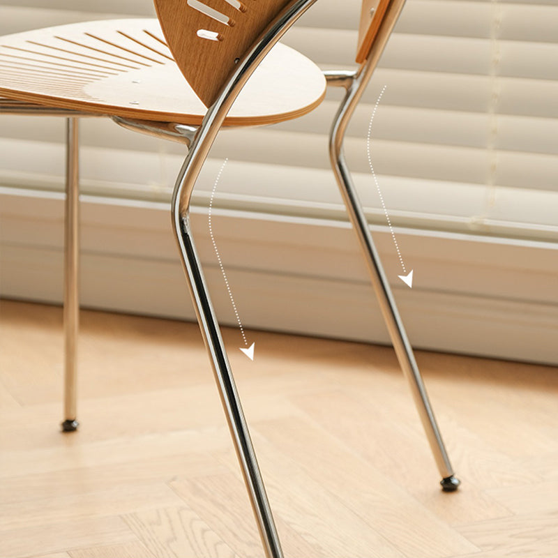 Modern Armless Dining Chairs Solid Wood Windsor Back Dining Side Chair