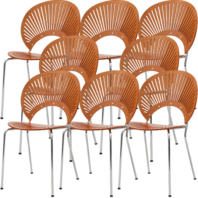 Modern Armless Dining Chairs Solid Wood Windsor Back Dining Side Chair