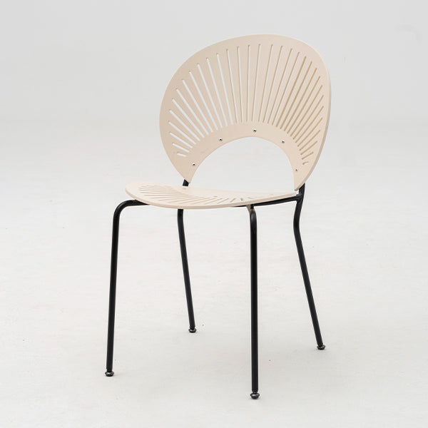 Modern Armless Dining Chairs Solid Wood Windsor Back Dining Side Chair