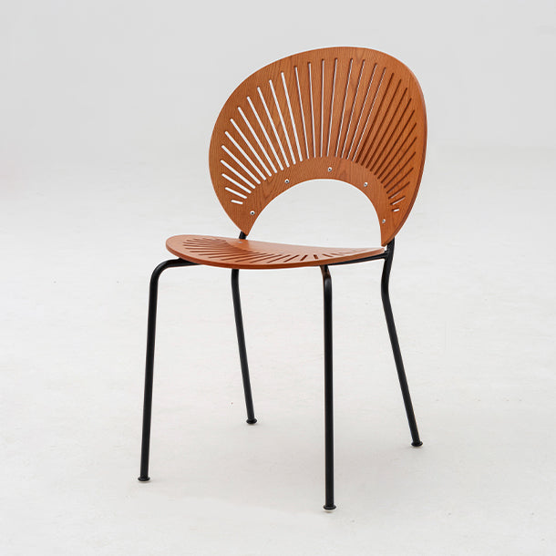 Modern Armless Dining Chairs Solid Wood Windsor Back Dining Side Chair