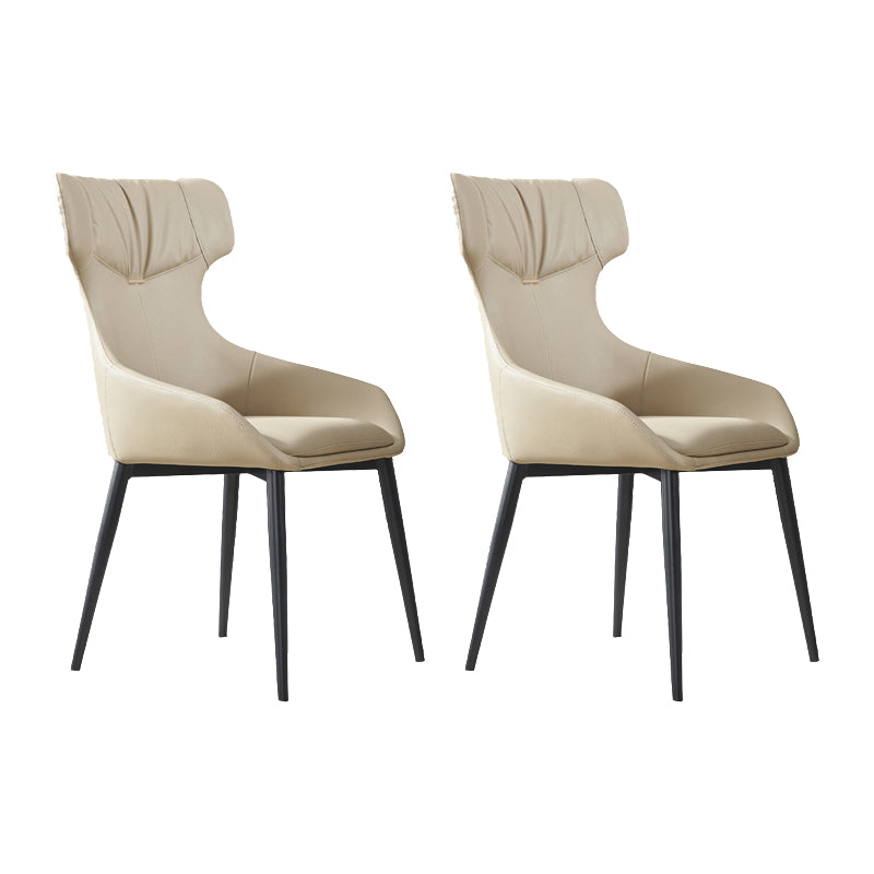 Modern Armless Dining Chairs Faux Leather Upholstered Dining Side Chair
