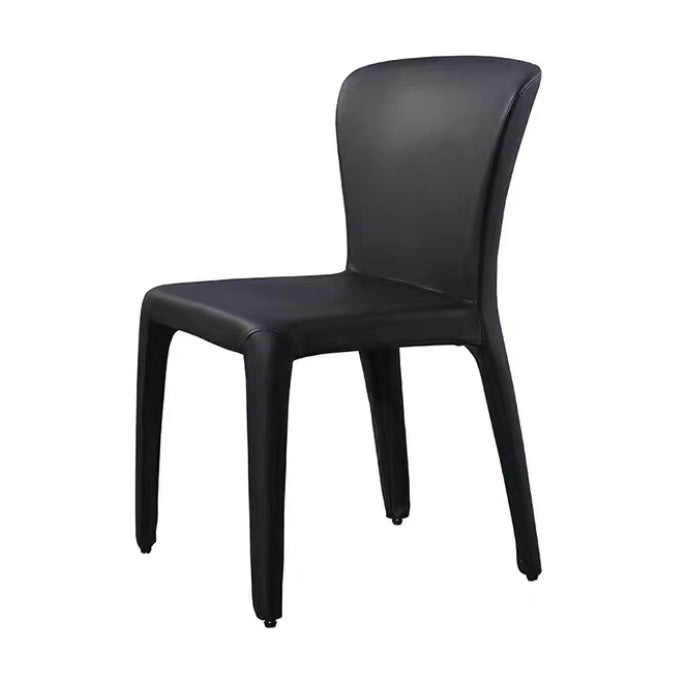 Contemporary Style Dining Chair Faux Leather Low Back Dining Side Chair