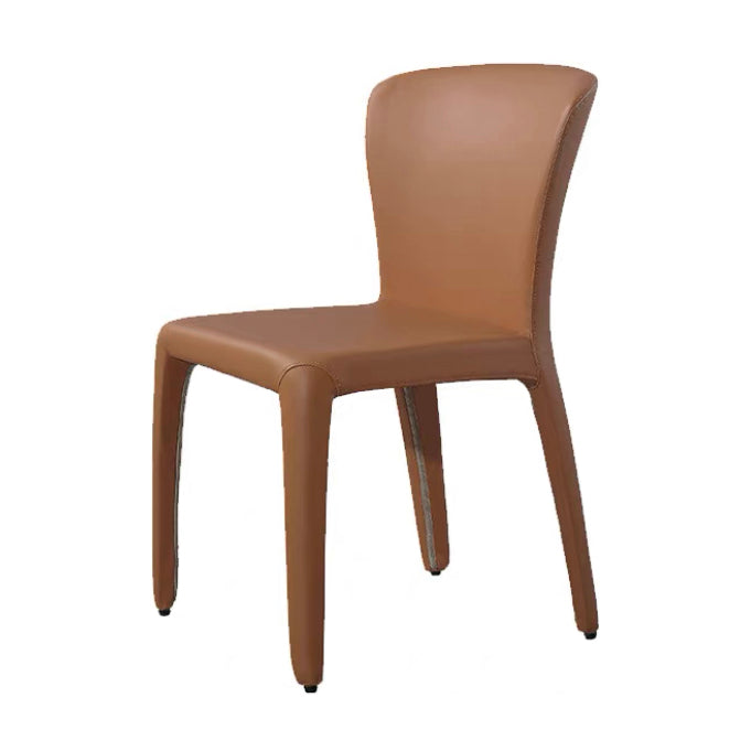 Contemporary Style Dining Chair Faux Leather Low Back Dining Side Chair
