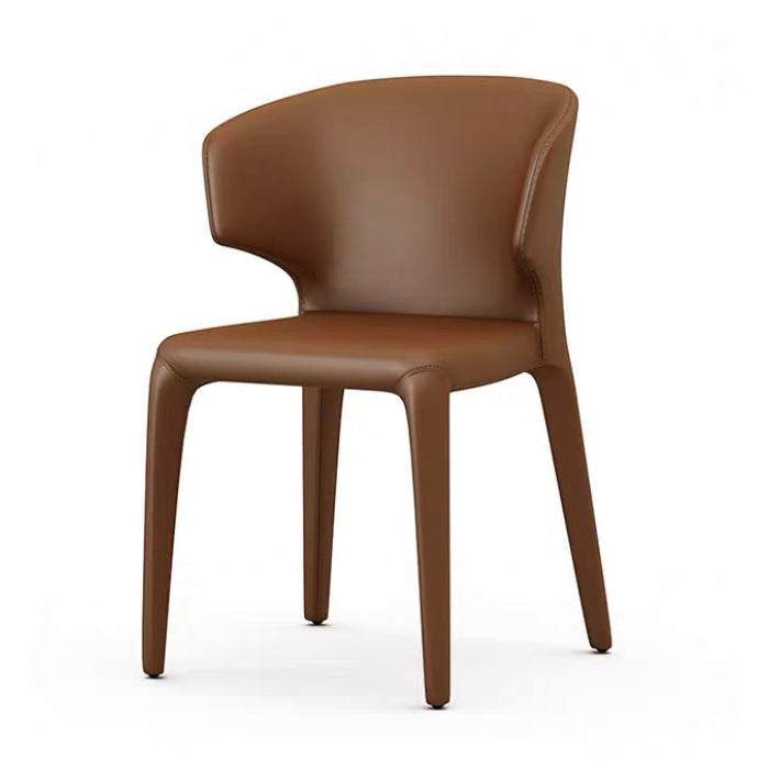 Contemporary Style Dining Chair Faux Leather Low Back Dining Side Chair