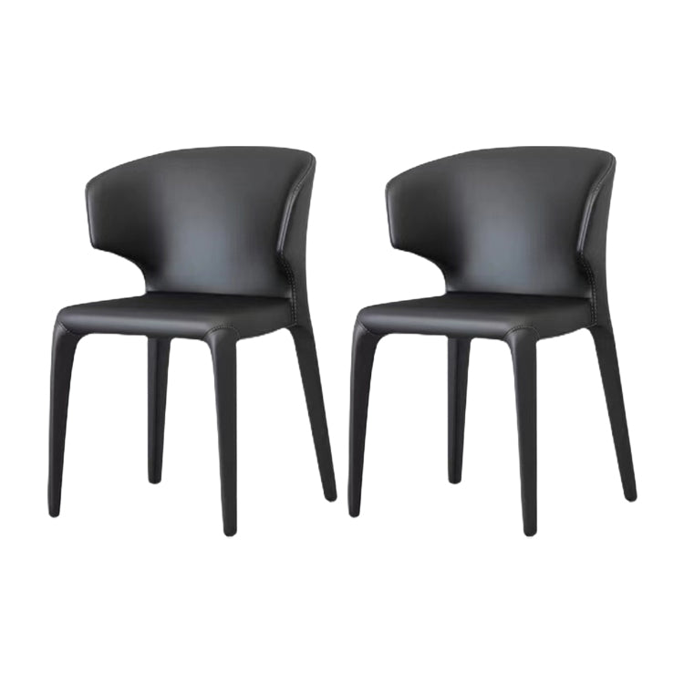 Contemporary Style Dining Chair Faux Leather Low Back Dining Side Chair