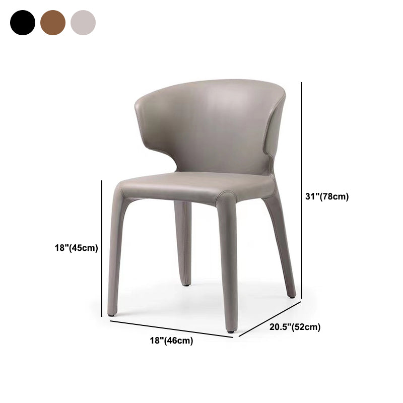 Contemporary Style Dining Chair Faux Leather Low Back Dining Side Chair