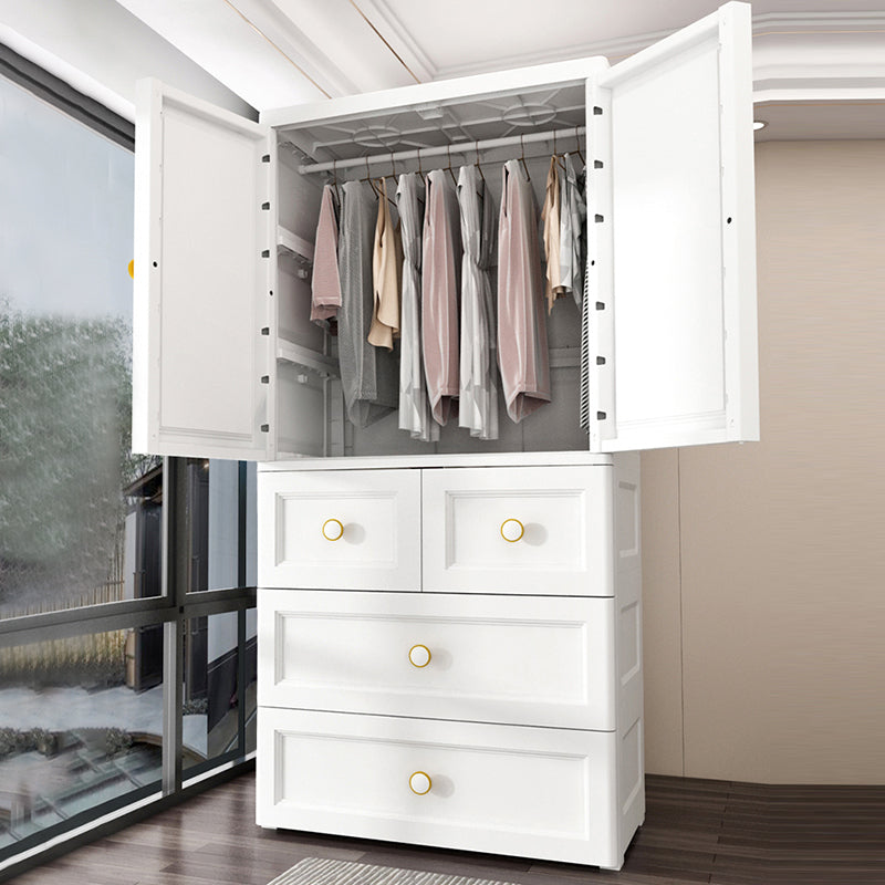 Plastic Matte Finish Storage Cabinet for Bedroom Contemporary Cabinet with Hinged Door