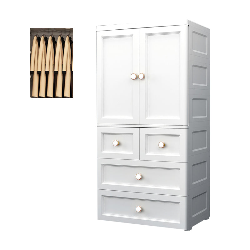Plastic Matte Finish Storage Cabinet for Bedroom Contemporary Cabinet with Hinged Door