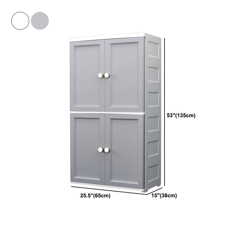 Plastic Matte Finish Storage Cabinet for Bedroom Contemporary Cabinet with Hinged Door