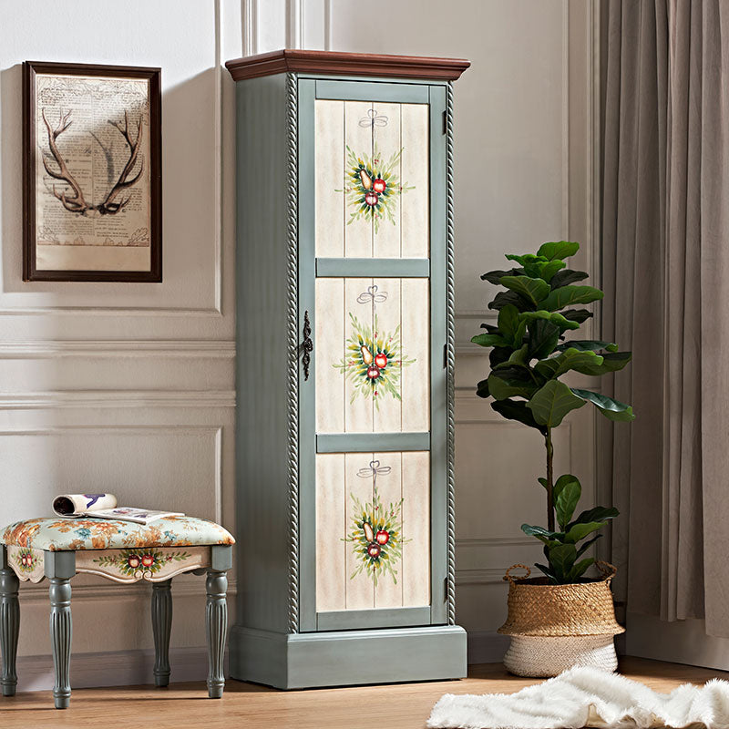 Coastal Cabinet with Hinged Door Wood Matte Finish Storage Cabinet