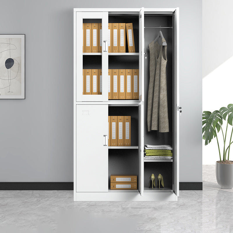 Metal Contemporary Cabinet for Home White Steel Storage Cabinet
