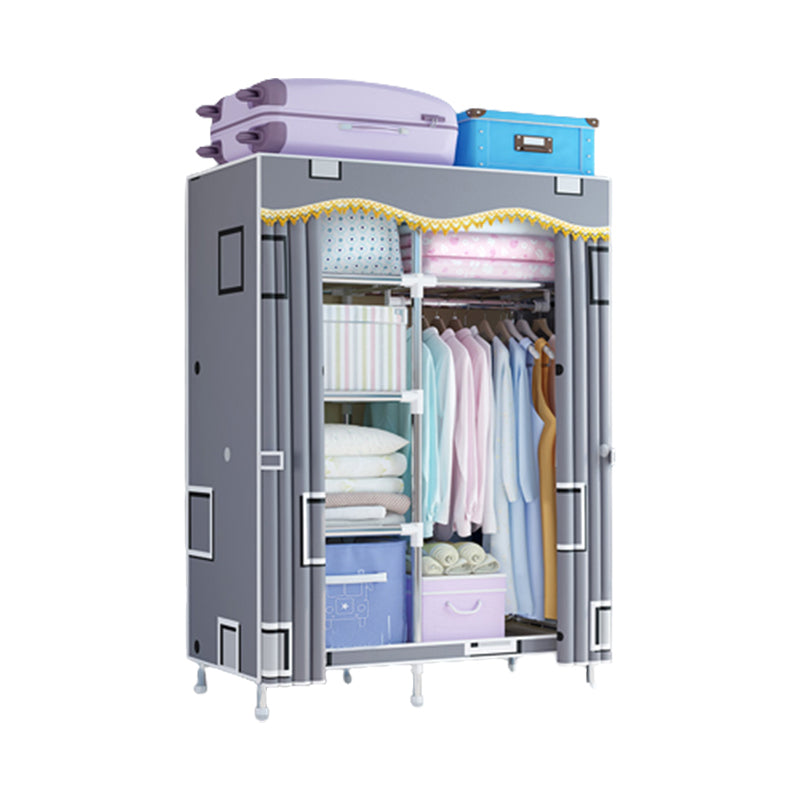 Modern Style Wardrobe Metal 1-Door Wardrobe Closet for Bedroom