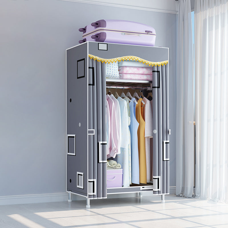 Modern Style Wardrobe Metal 1-Door Wardrobe Closet for Bedroom