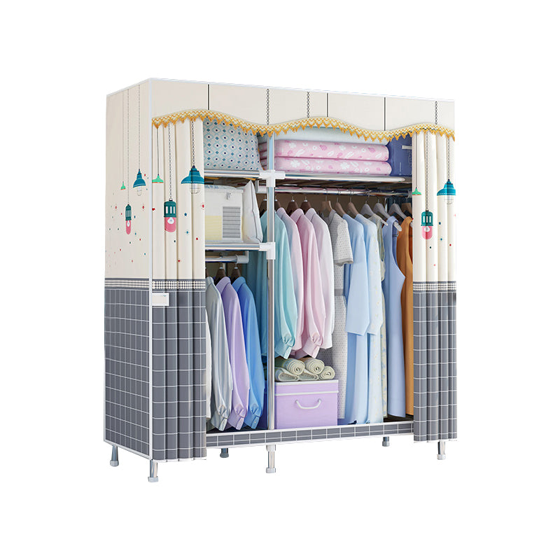 Modern Style Wardrobe Metal 1-Door Wardrobe Closet for Bedroom