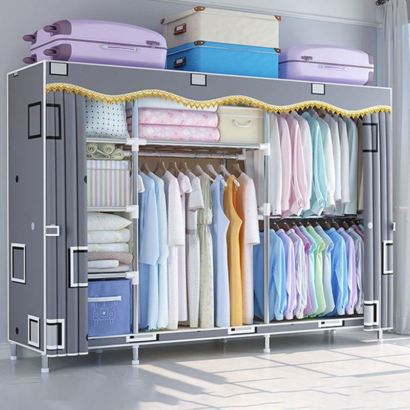 Modern Style Wardrobe Metal 1-Door Wardrobe Closet for Bedroom