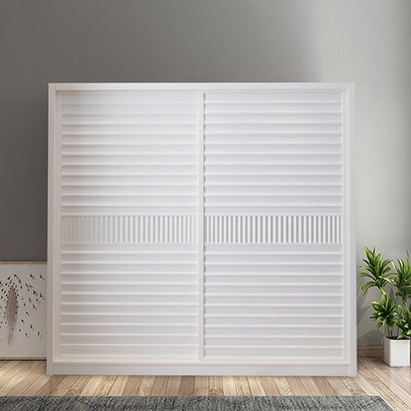 Modern White Wardrobe Armoire Wooden Wardrobe Cabinet with Shelves