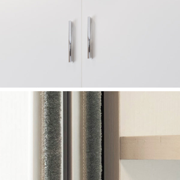 Modern White Wardrobe Armoire Wooden Wardrobe Cabinet with Shelves